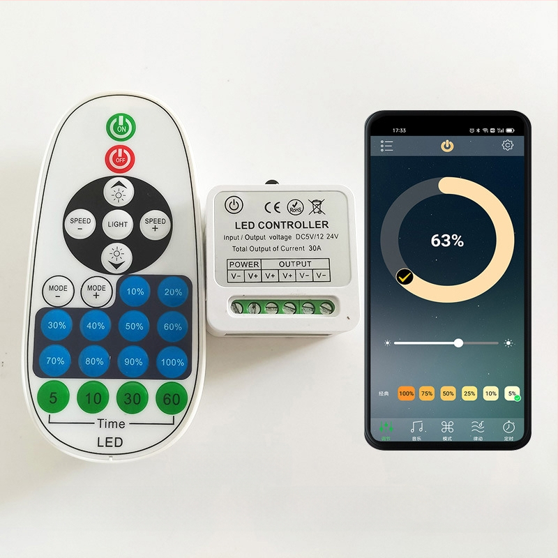 ZHENHUA KY-RF23-D1 RF димер за ниско напрежение LED ленти, DC12-24V, RF23-key дистанционно управление