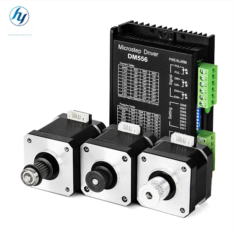 Μοτέρ βημάτων με 42-δοντι γρανάζι και συγχρονισμένο μηχανισμό γραναζιών, οδηγός δύο φάσεων τεσσάρων αγωγών για εξοπλισμό μεταφοράς, 12–24 V, 1.5–2 A, 1500–2000 rpm, 0.3 N·m