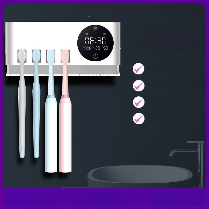 Dantų šepetėlių laikiklis – sieninis montavimas be gręžimo, plastikas, prekės ženklas Aipinju