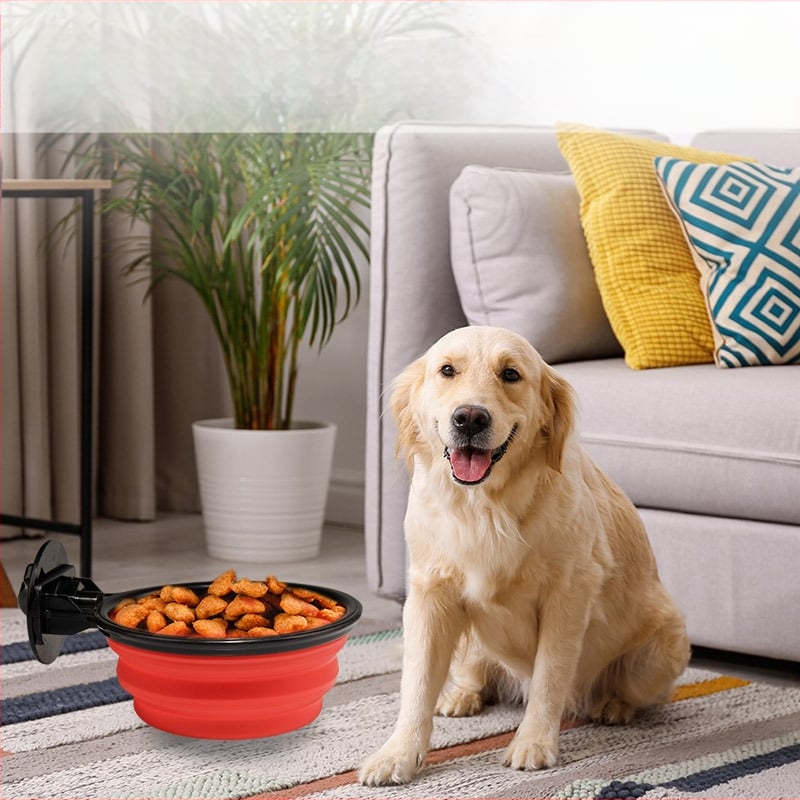 Pakaramā suņu bļodiņa ar pretslīdēšanas funkciju, saliekama, TPR materiāls