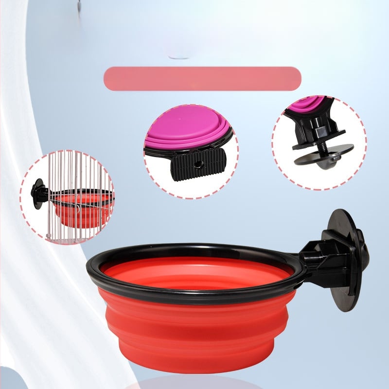 Pakaramā suņu bļodiņa ar pretslīdēšanas funkciju, saliekama, TPR materiāls