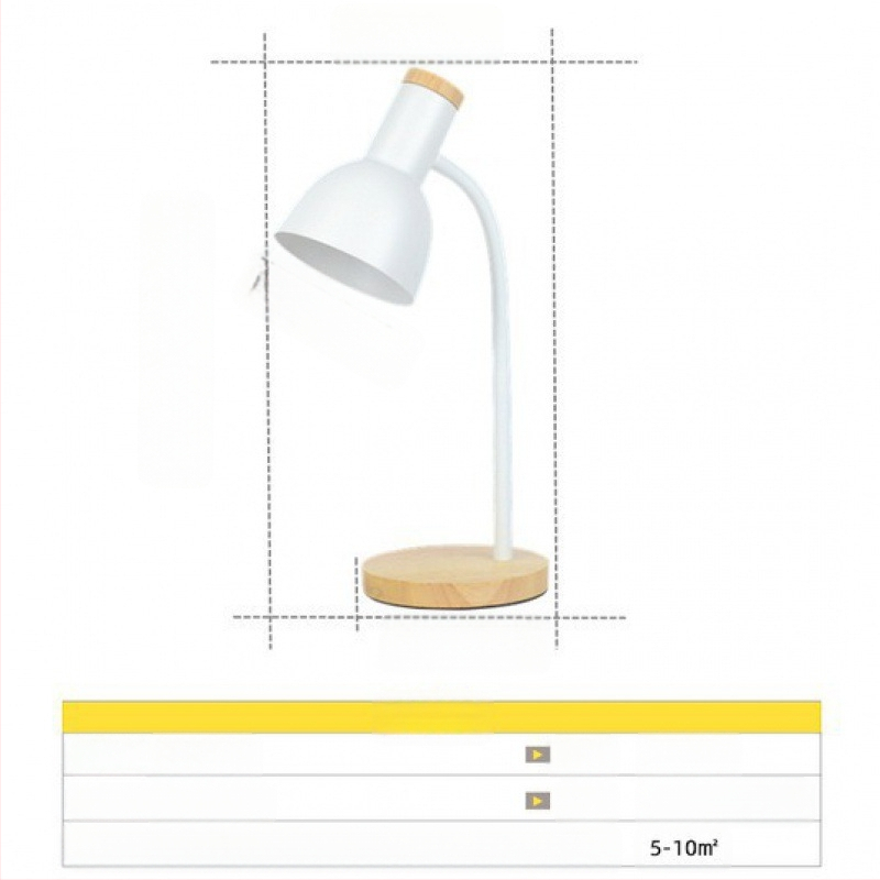 Nordic LED γραφείο φωτιστικό με προστασία ματιών - CRI ≥90, ρεύμα 220V από πρίζα, μεταλλικό αβαζούρ, διακόπτης κουμπί