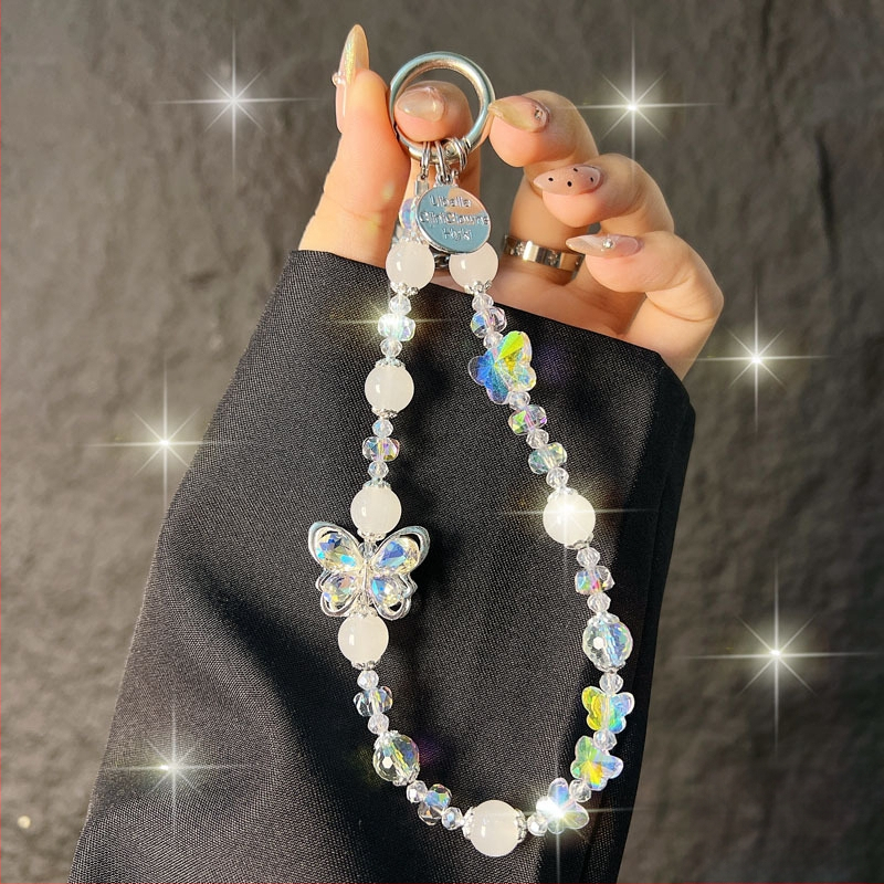 Kaixingda A1217 Rankų darbo moterų telefono dirželis su geometriniu kristalų raštu