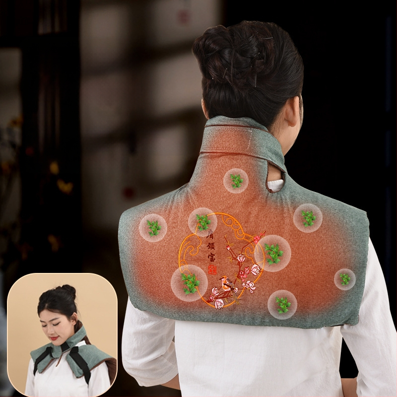 Електрически нагряващ моксотерапевтичен елек за рамене и шия, имитационен лен, редовен модел, Renren ai