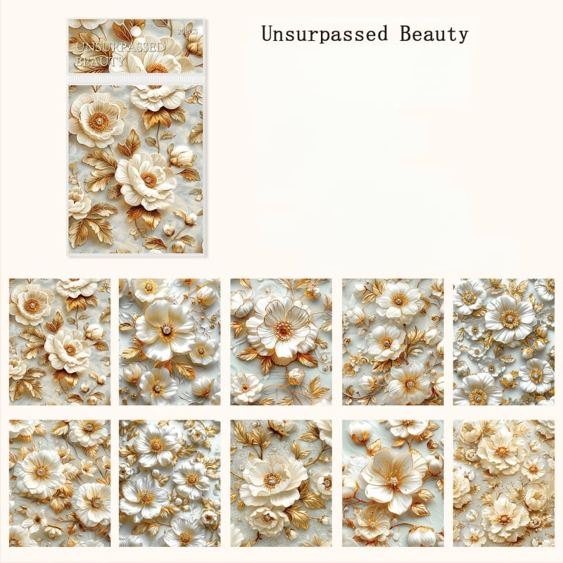 Žurnāls, Ancient Forest Cocoa Style sērija, Retro Rococo, balts kraftpapīrs, Drukāts