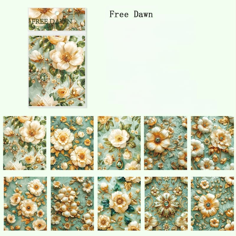 Žurnāls, Ancient Forest Cocoa Style sērija, Retro Rococo, balts kraftpapīrs, Drukāts