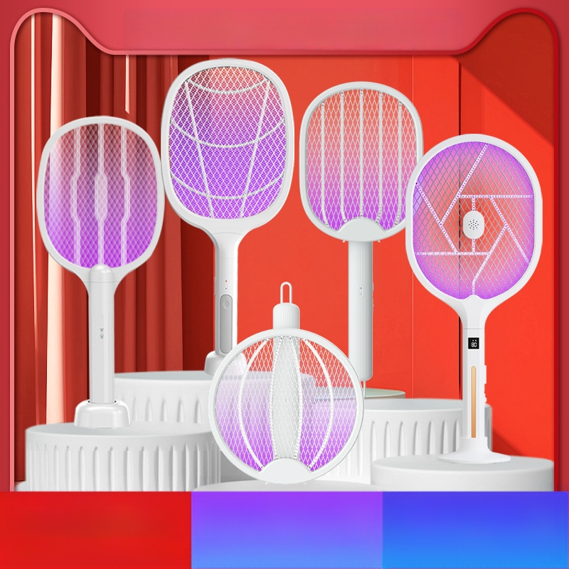 Elektrinis uodų plaktukas su LED apšvietimu, aliumininė tinklelis, įmontuota baterija iki 500 mAh, aprėptis iki 10 m², daugiapakopis reguliavimas