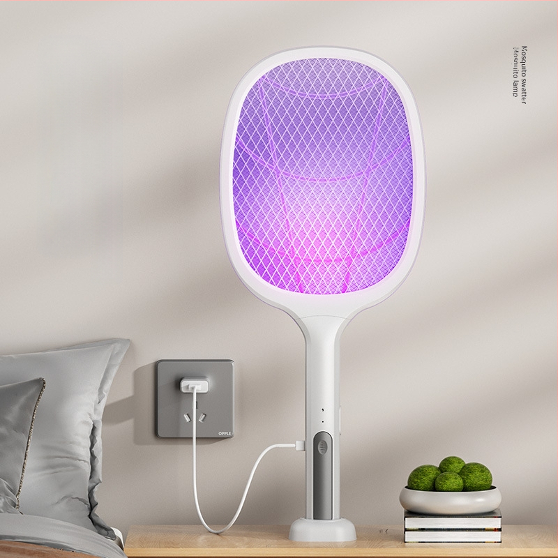 Elektrinis uodų plaktukas su LED apšvietimu, aliumininė tinklelis, įmontuota baterija iki 500 mAh, aprėptis iki 10 m², daugiapakopis reguliavimas