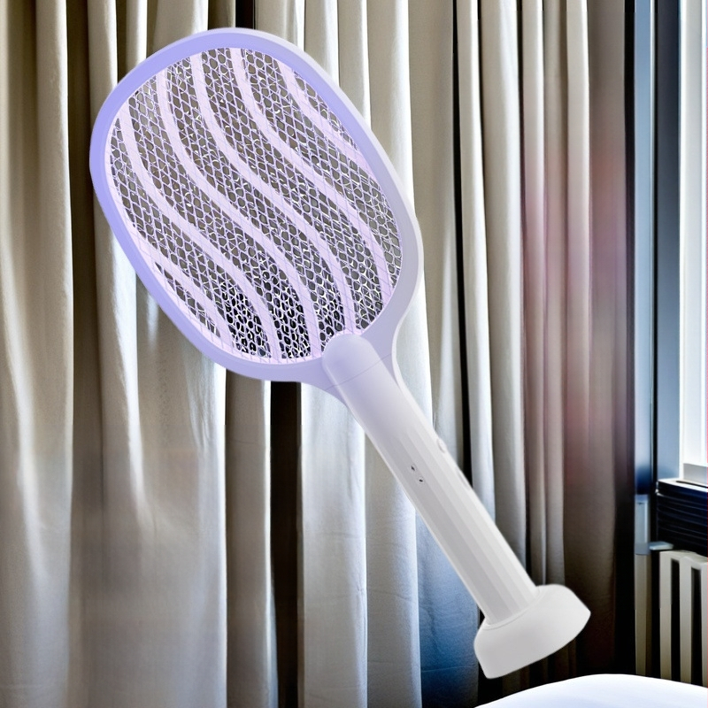 Elektrinis uodų plaktukas su LED apšvietimu, aliumininė tinklelis, įmontuota baterija iki 500 mAh, aprėptis iki 10 m², daugiapakopis reguliavimas