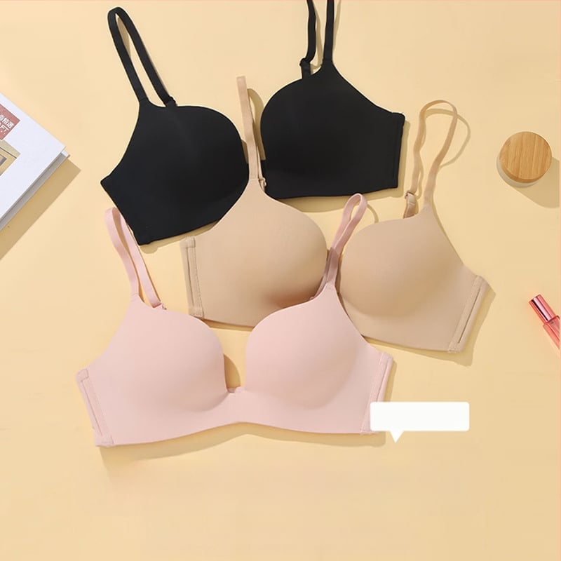 Moteriška belaidė liemenėlė, 3/4 puodeliai, plonas formuotas nailonas su poliesterio įdėklu, užpakalinė dviguba užsegimo kilpa