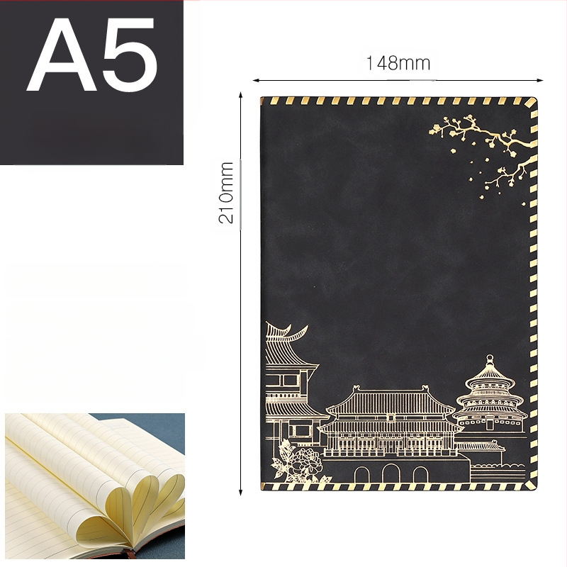 Užrašų knygelė su imitacinės odos viršeliu, klijuotas įrišimas, Dowling popierius, 100 puslapių