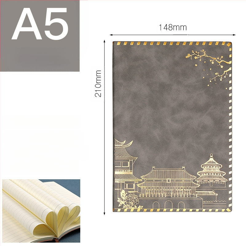 Užrašų knygelė su imitacinės odos viršeliu, klijuotas įrišimas, Dowling popierius, 100 puslapių