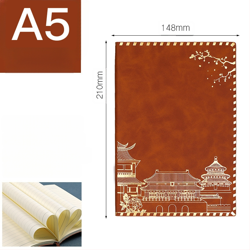 Užrašų knygelė su imitacinės odos viršeliu, klijuotas įrišimas, Dowling popierius, 100 puslapių