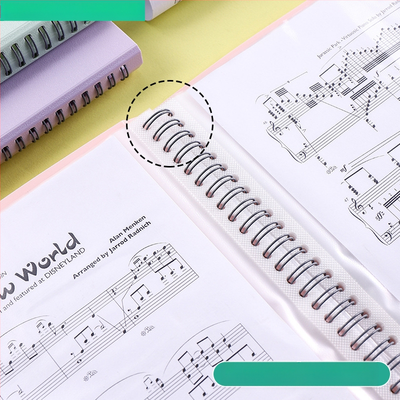 Πλαστικός φάκελος παρτιτούρων πιάνου με πολλαπλές σελίδες, πάχος πλάκας 85C, δυνατότητα εκτύπωσης λογότυπου