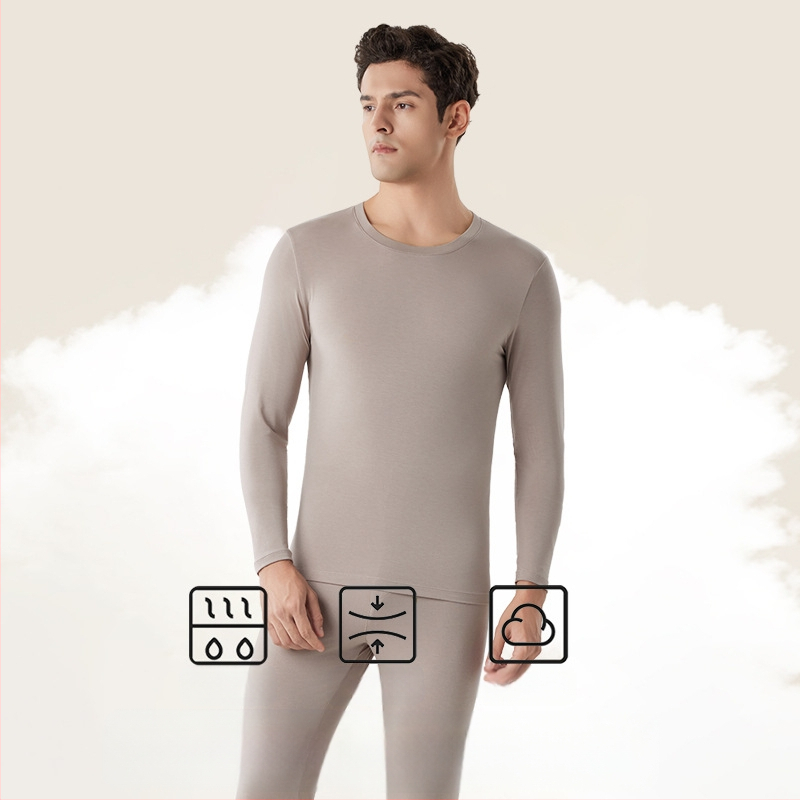 Vyrų Modalinis šiluminis apatinių komplektas — plonas audinys, 160 g/m², vidutinė šiluma, kvėpuojantis