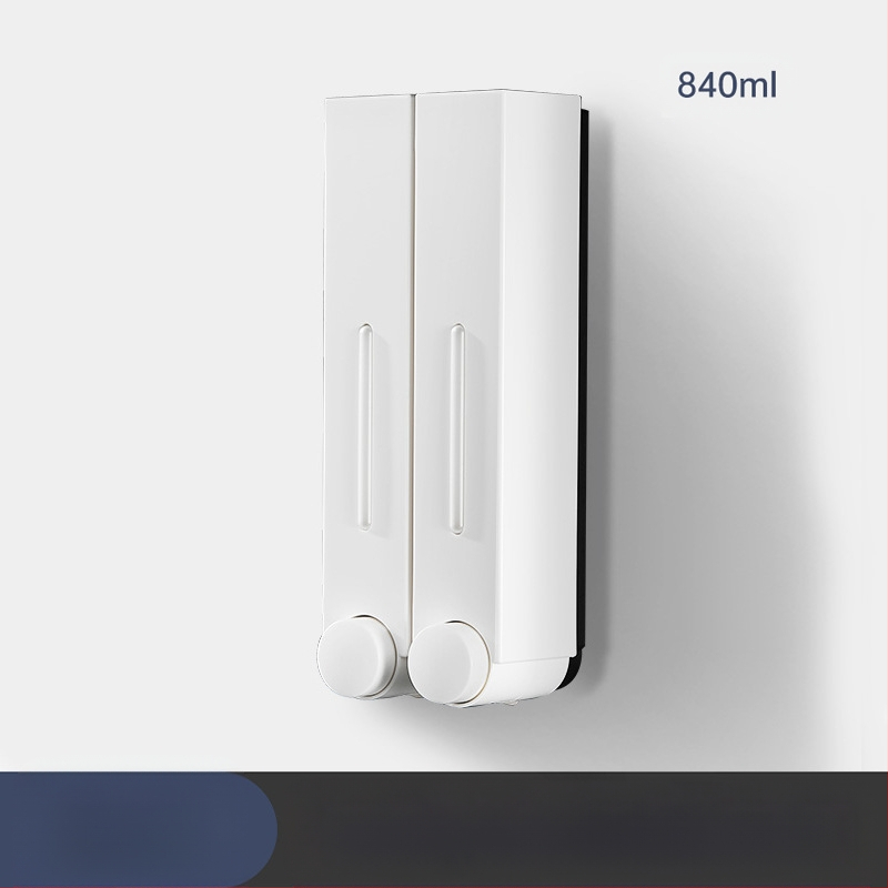 Ant sienos montuojamas ABS dozatorius skystam muilui ir šampūnui, rankinis paspaudimas, modernus minimalistinis stilius, vonios kambarys ir virtuvė, British Hansha prekė