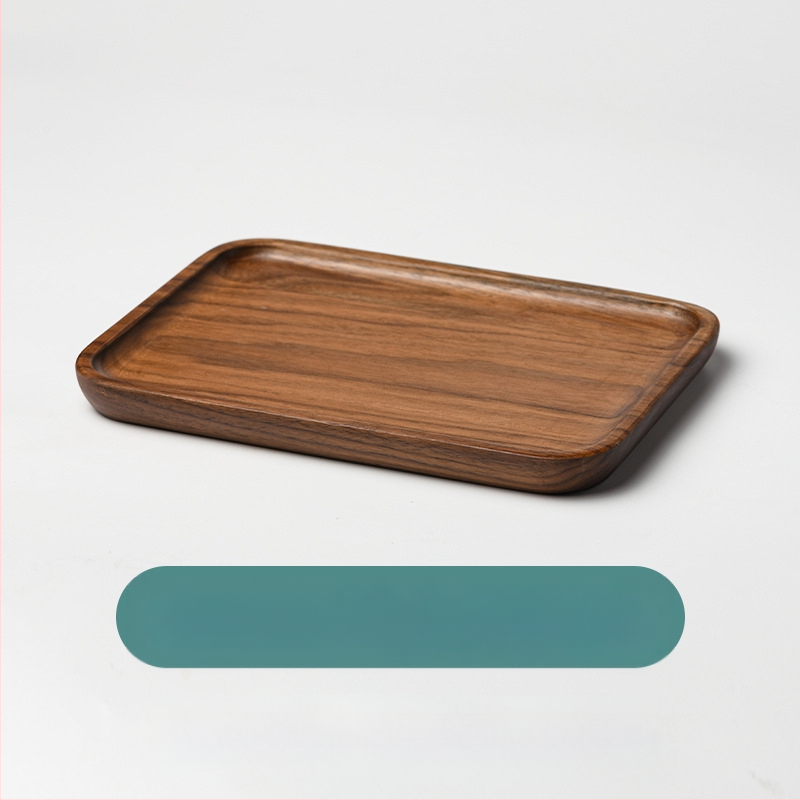 Apvalus medinis patiekalų padėklas sušiui ir vaisiams, japonų stiliaus, purškiamo paviršiaus apdaila, logotipas atspausdintas