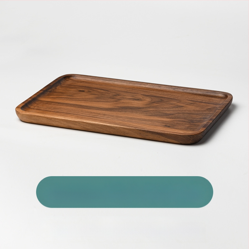 Apvalus medinis patiekalų padėklas sušiui ir vaisiams, japonų stiliaus, purškiamo paviršiaus apdaila, logotipas atspausdintas