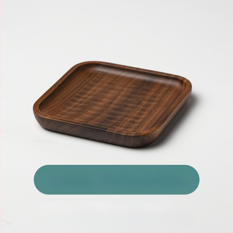 Apvalus medinis patiekalų padėklas sušiui ir vaisiams, japonų stiliaus, purškiamo paviršiaus apdaila, logotipas atspausdintas