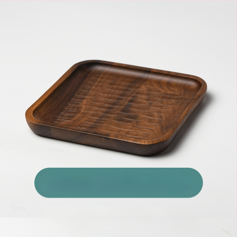 Apvalus medinis patiekalų padėklas sušiui ir vaisiams, japonų stiliaus, purškiamo paviršiaus apdaila, logotipas atspausdintas