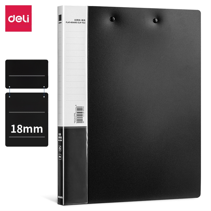 Deli 5301 Πλαστικός Κλιπ με Ισχυρό Κράτημα, Πάχος Πλάκας 0.7 mm, Πλάτος Πίσω 18 mm