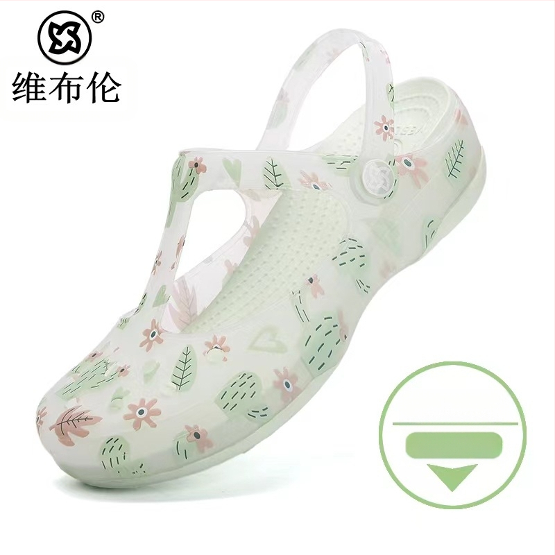 Moterų Crocs stiliaus sandalai, EVA padas, PVC viršus, neslidūs, kvėpuojantys, pado storis 3-5 cm