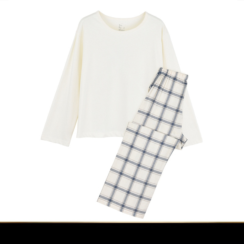 Muji poros pižamų komplektas — dvigubo sluoksnio marle medvilnė, 100% medvilnė, ilgos rankovės, kelnės, japoniškas stilius