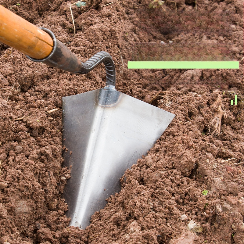 Rankinis kanalo kultivatorius su kriaušės formos galvute, mangano plienas, trikampė smaigalio galvutė