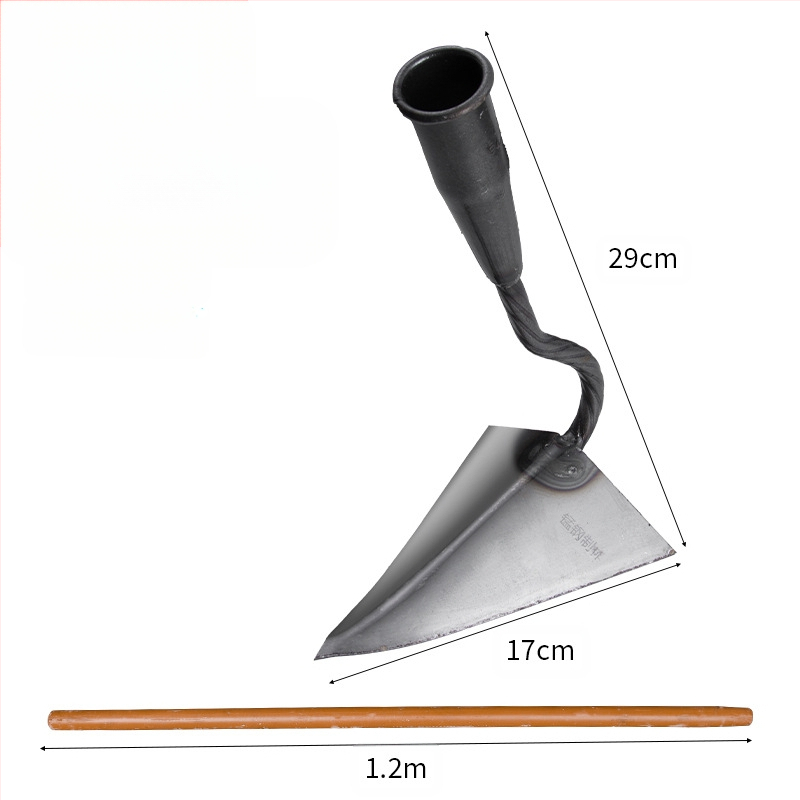 Rankinis kanalo kultivatorius su kriaušės formos galvute, mangano plienas, trikampė smaigalio galvutė