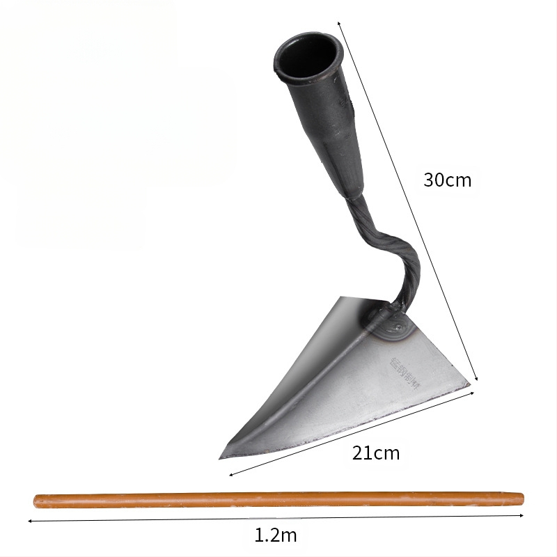 Rankinis kanalo kultivatorius su kriaušės formos galvute, mangano plienas, trikampė smaigalio galvutė