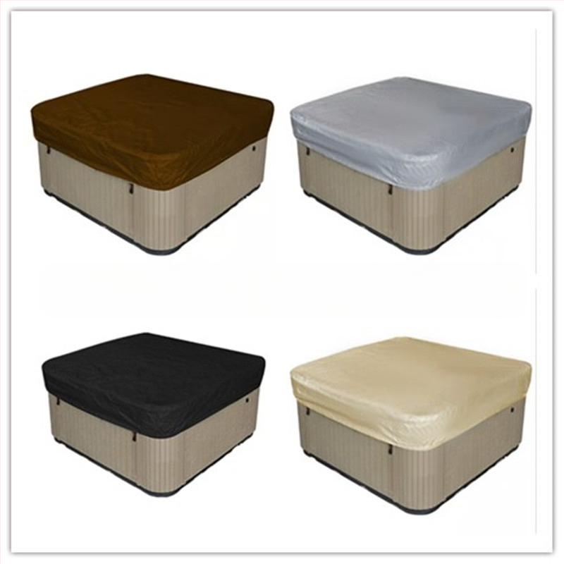 Ārējais vannas vāks, 210D sudraba pārklājums ūdensdrošs Oxford audums, kvadrāta forma, demontējams, ar ūdensnecaurlaidīgu uzglabāšanas somu ar rāvējslēdzēju