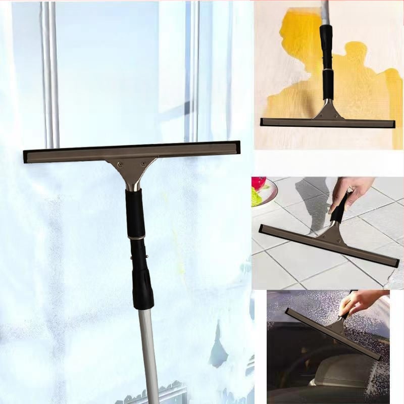 Χειροκίνητο σετ εργαλείων καθαρισμού παραθύρων με τηλεσκοπικό κοντάρι — ξύστρα για γυαλί, βούρτσα και σφουγγάρι (πολυπροπυλένιο)