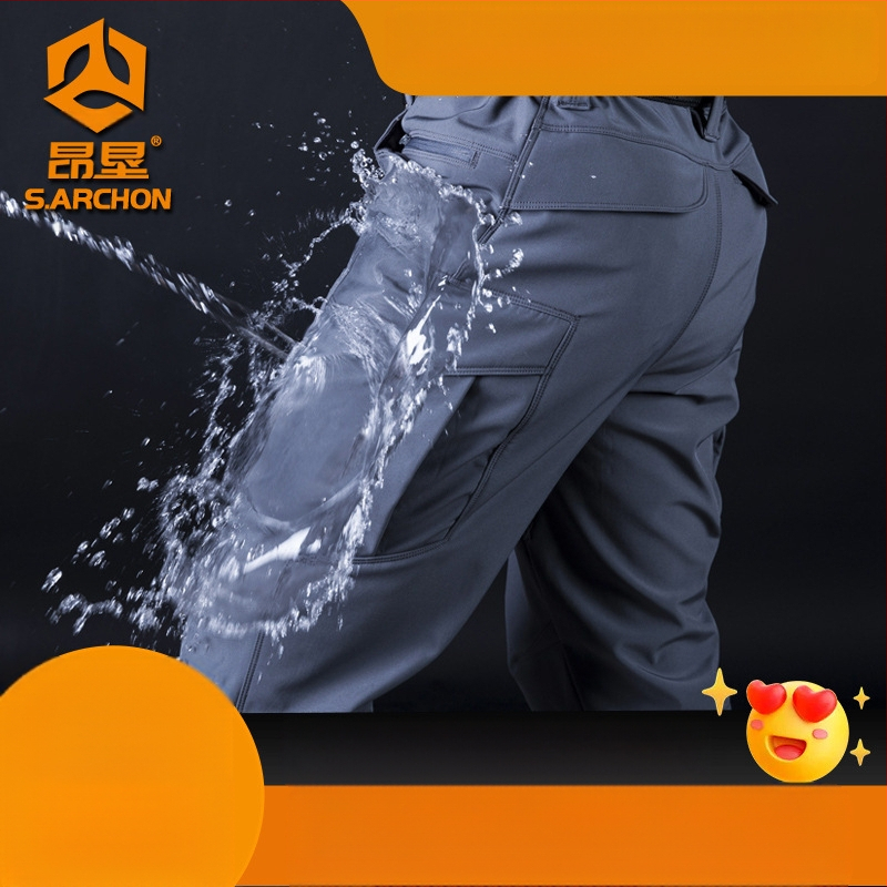 Unisex Softshell Παντελόνια Εξωτερικού Χώρου με επένδυση fleece, Αντιανεμικά και Αδιάβροχα για Χειμερινές Διαδρομές