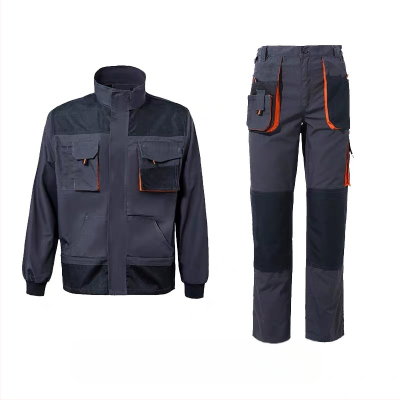 Automobilių remonto darbo drabužių komplektas, patvarus Oxford audinys, dviejų dalių komplektas su daugybe kišenių, dulkių apsauga, galimybė siuvinėti.