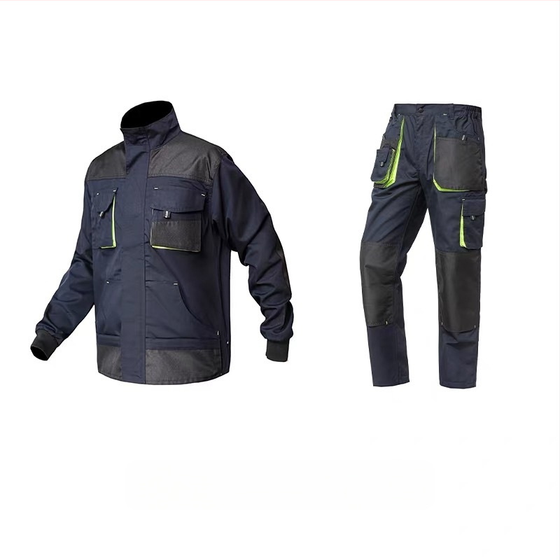 Automobilių remonto darbo drabužių komplektas, patvarus Oxford audinys, dviejų dalių komplektas su daugybe kišenių, dulkių apsauga, galimybė siuvinėti.