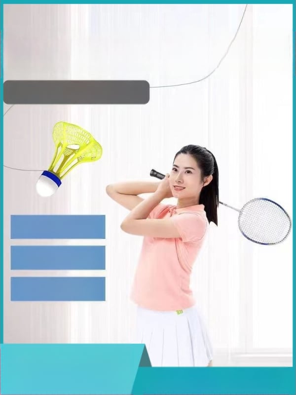 Badminton treniruoklis, plieno lydinio rėmas, svoris 95–100 g, rankenos storis G2, tiesus smūgis