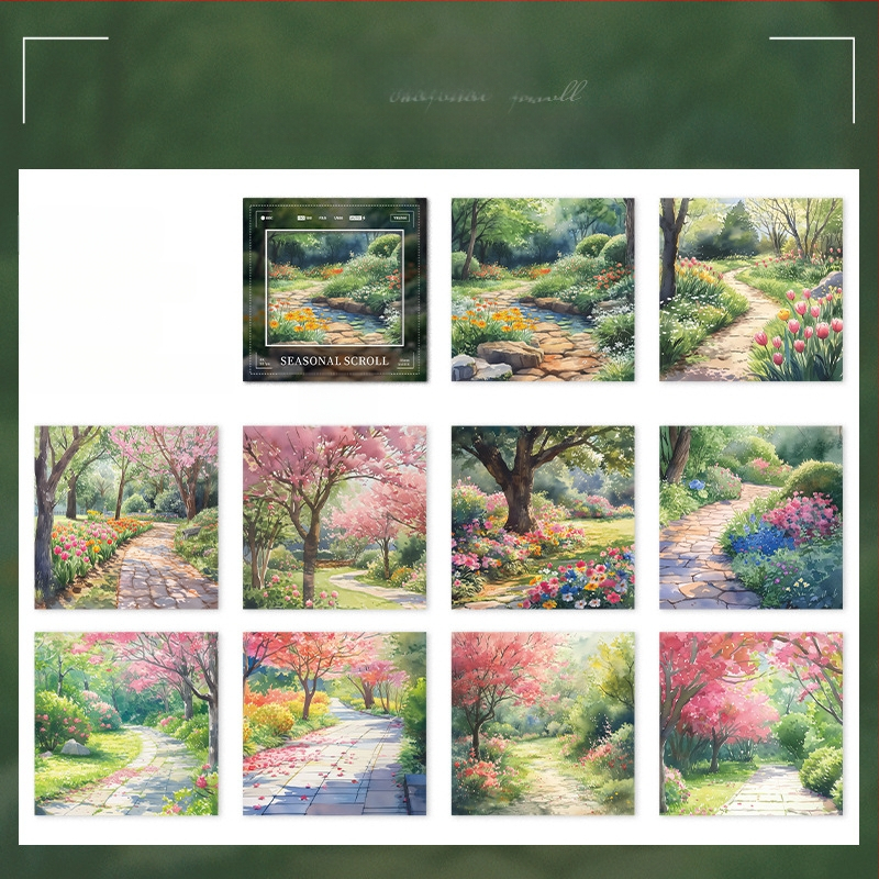 Χαρτί φόντου ημερολογίου — A Beautiful Day, σειρά Seasonal Picture Scroll με θέμα τοπίο, ελαφρύ χαρτί, διαδικασία εκτύπωσης, χωρίς λογότυπο, χωρίς εξατομίκευση