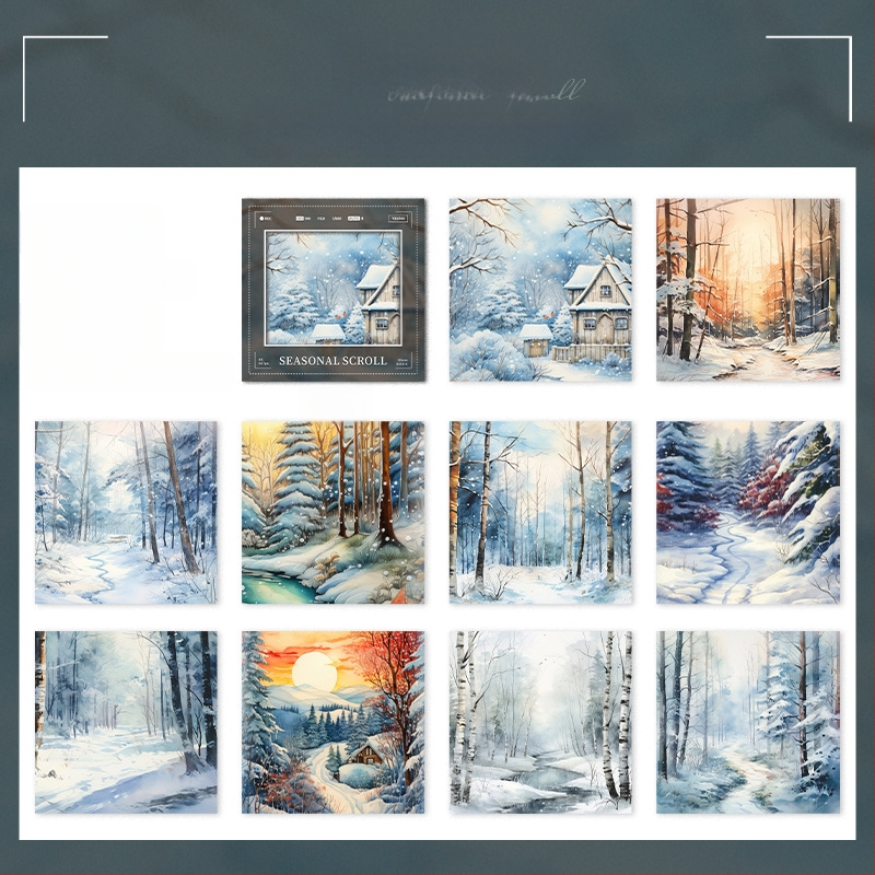 Χαρτί φόντου ημερολογίου — A Beautiful Day, σειρά Seasonal Picture Scroll με θέμα τοπίο, ελαφρύ χαρτί, διαδικασία εκτύπωσης, χωρίς λογότυπο, χωρίς εξατομίκευση