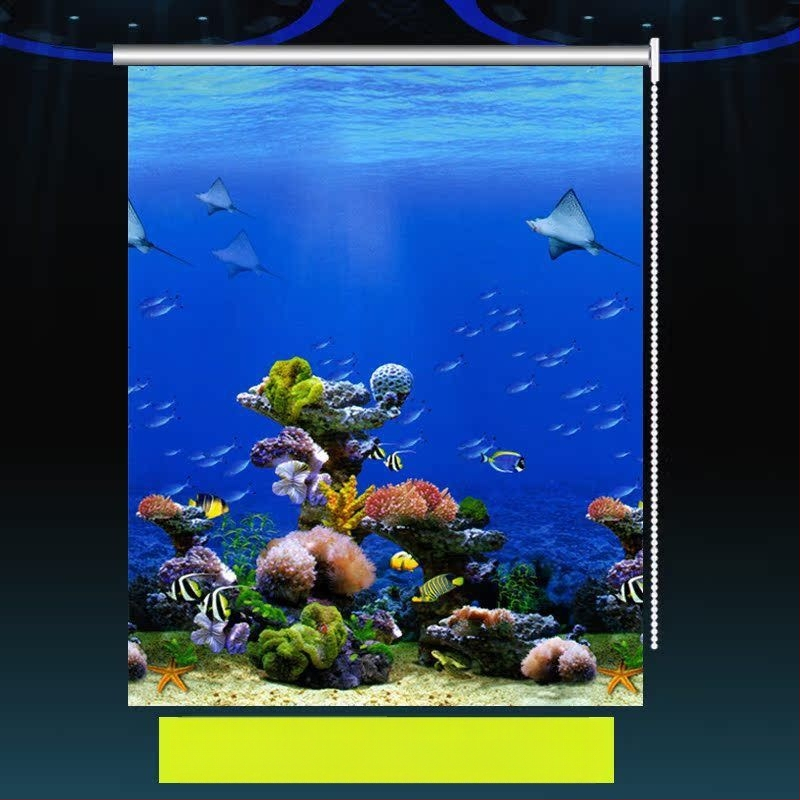 Rullējošais aizkars, uzstādīšana bez caurumiem, biezāks audums ar ainavas rakstu dzīvojamai istabai