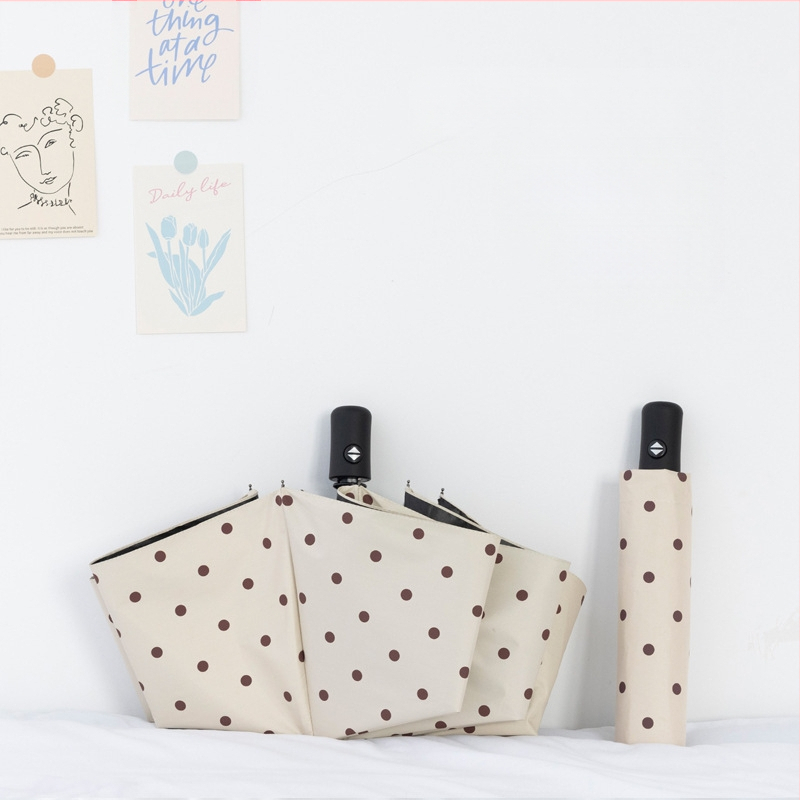 Trys dalių sulankstomas skėtis su UV apsauga, 8 lazdelės, 190T poliesteris, blizgantis paviršius