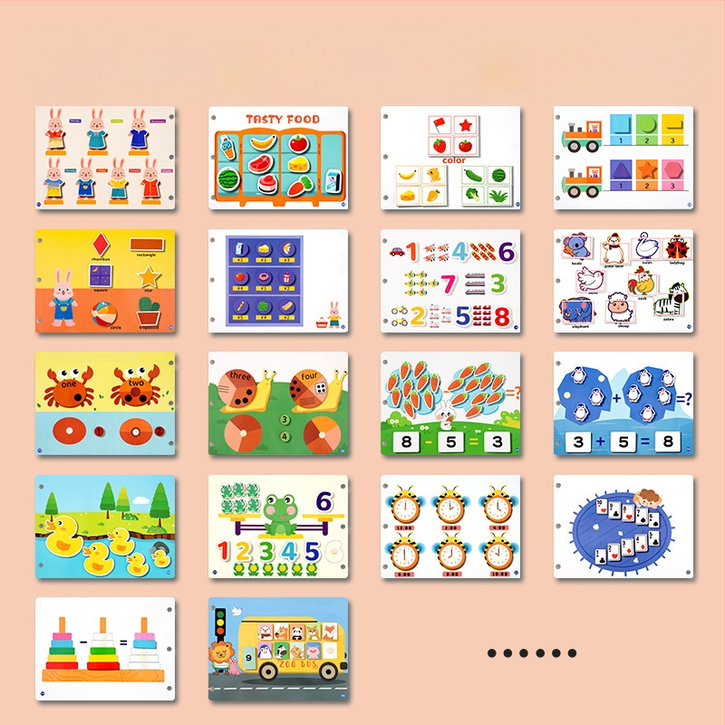 Izglītojošā klusā grāmata bērniem 4–6 gadu vecumā – kognitīvā attīstība, roku-acu koordinācija, plēšanas un līmēšanas uzdevumi