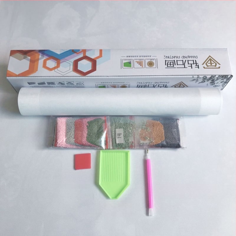 DIY 5D deimantų tapybos rinkinys: apvalūs deimantai, dviračio peizažas, kryžminis siuvinėjimas