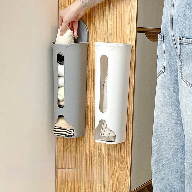 Sieninis apatinių drabužių ir kojinių laikymo dėklas – modelis 001, PP plastikas, su atverčiamu dangteliu, be gręžimo, šiuolaikiškas minimalistinis dizainas