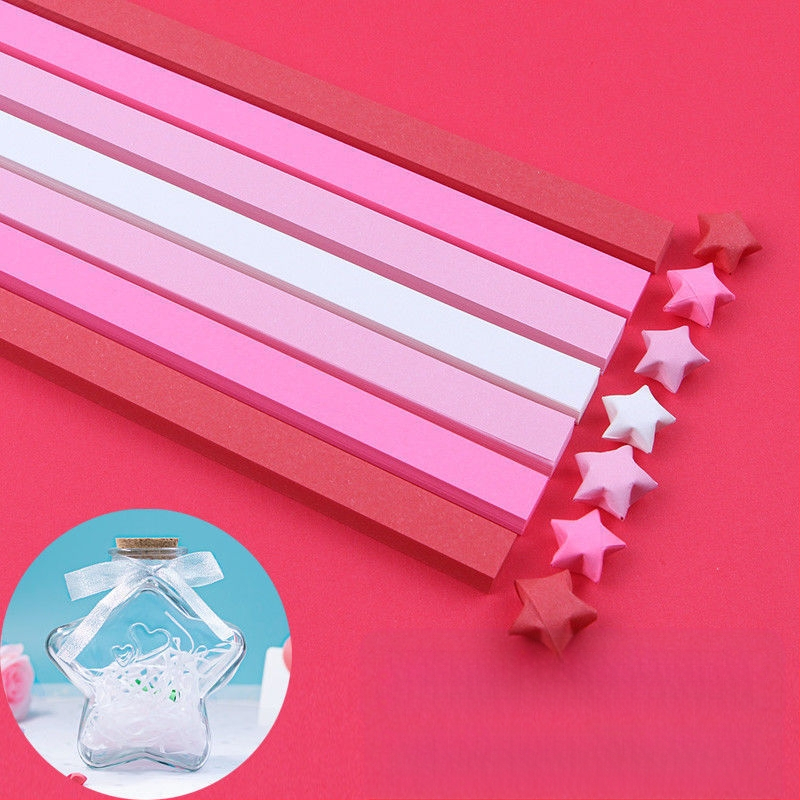 Комплект за оригами със звезда в стъклена бутилка – градиентни звездни ленти, семпъл и модерен стил, подарък за рожден ден, за съученик, Коледа