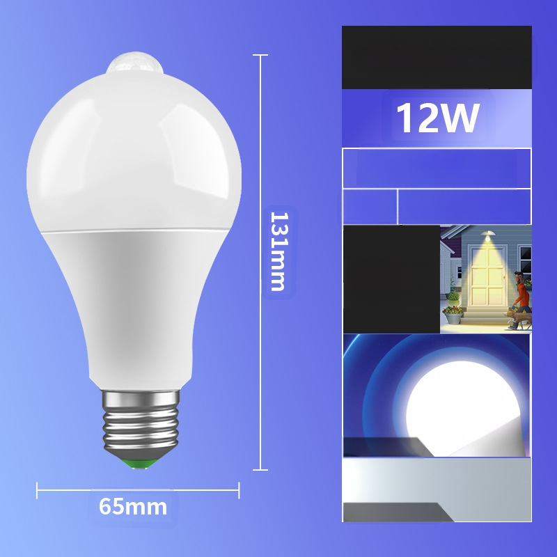 LED αισθητήρας λαμπτήρας, βάση E27, 85-265V, 180° δέσμη, IP30, PF 0.6