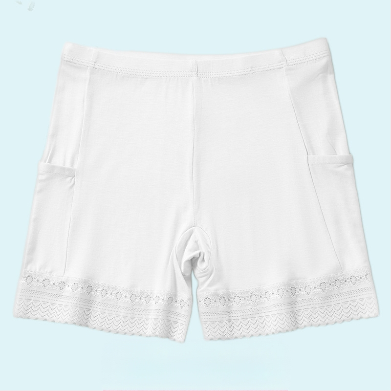 Moteriški viskozės nėriniai saugūs šortai su vidutiniu juosmeniu, medvilnės pamušalas, greitas džiovinimas
