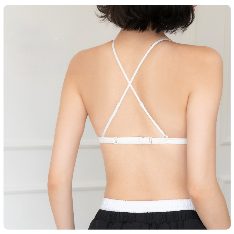 Liemenėlė su trikampiais puodeliais, prancūziško stiliaus satinas, priekinė sagtis, plonos petnešėlės, be siūlių, kvėpuojanti