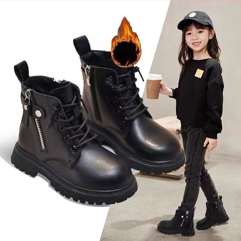 Bērnu Martins snieguma zābaki, ar vilnas odu, silti, augšējā daļa no sintētiskās ādas, rudens–ziema, vecums 1–3 gadi, izcelsme Wenzhou, Zhejiang