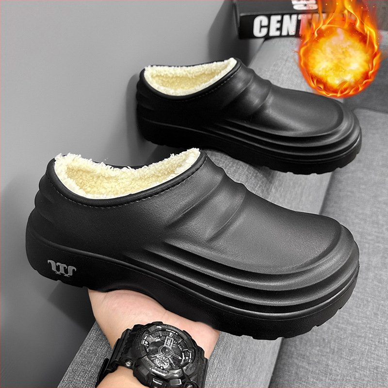 Šefu kurpes un ikdienas lietus zābaki pieaugušajiem – EVA augšdaļa, EVA putu zole, PU zābaki, apaļa purns, zems papēdis 1–3 cm