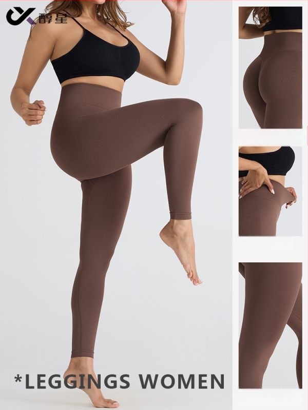 Jogos kelnaitės su aukštu juosmeniu, pilvo kontrole ir sėdmenų pakėlimas, tinkamos bėgimui ir treniruotėms, nylon-spandex mišinio medžiaga